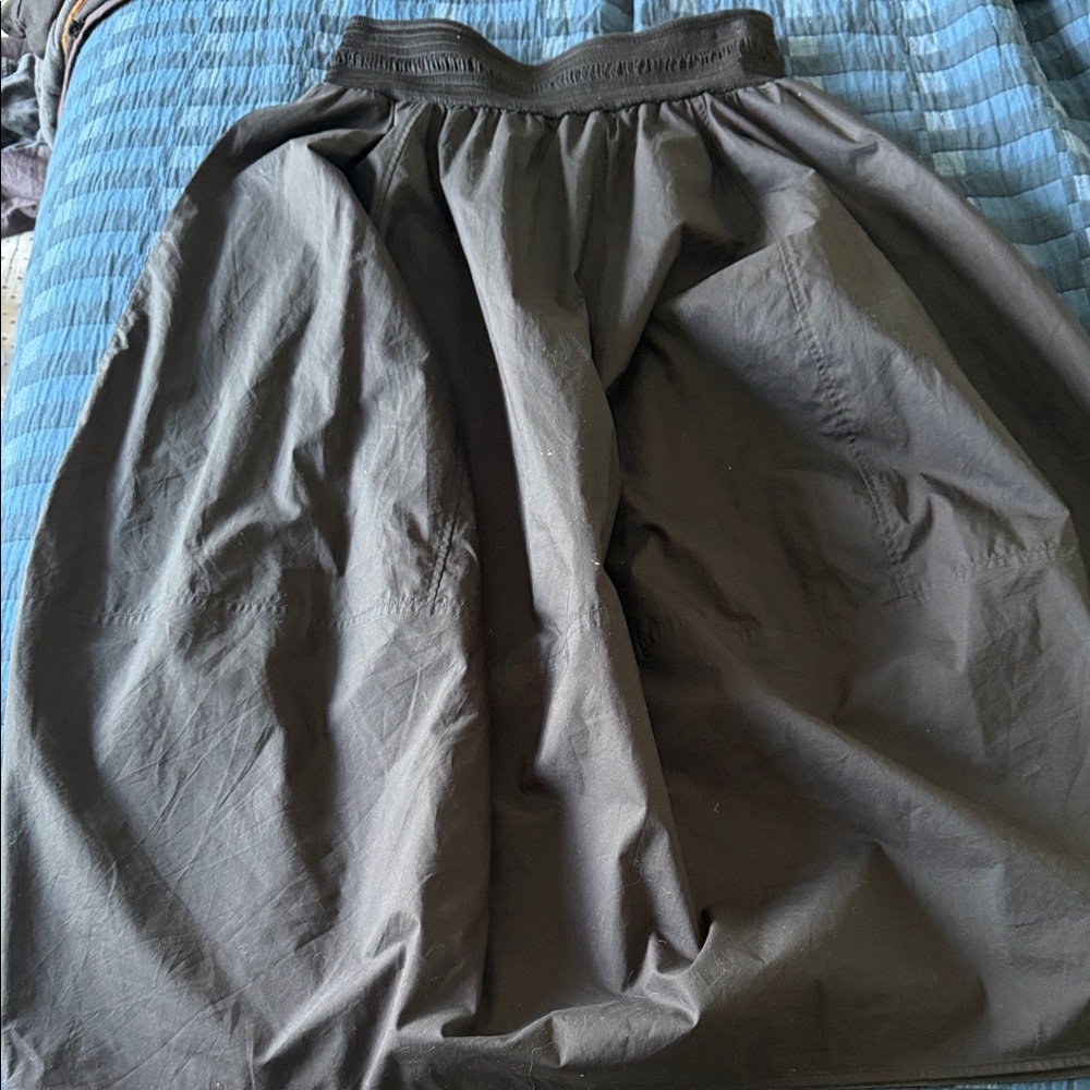 Cos Black smocked paneled cotton Midi Skirt